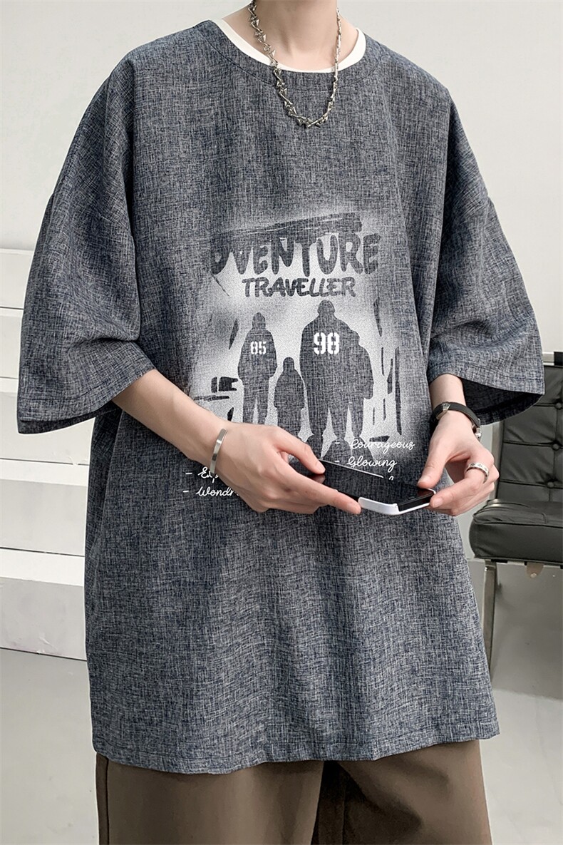 风复古亚麻短袖男棉麻t恤男半袖ZT71374-P35,男装T恤,电商A040