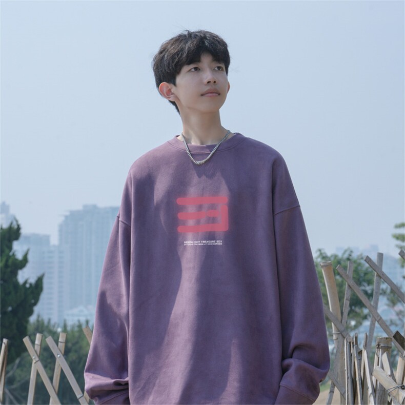 抖音得物高品质美式高街麂皮绒宽松圆领卫衣wyjp7532-特p35控69图片