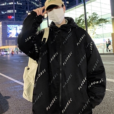 新款冬季加绒加厚棉服羊羔绒连帽百搭双面穿港风外套男MY102P95，男装卫衣，电商A086