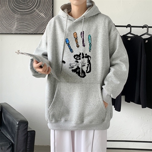 L2461P48秋冬新款卫衣男装宽松港风日系外套连帽衣服宽松卫衣图片