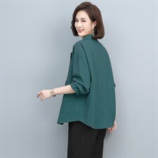 休闲西装早秋中年妈妈减龄洋气时髦宽松短款外套裤子搭配两件图片