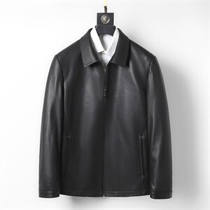 K-Z22137翻领绵羊皮修身皮夹克男士外套皮衣秋冬P700，男装皮衣，电商B360