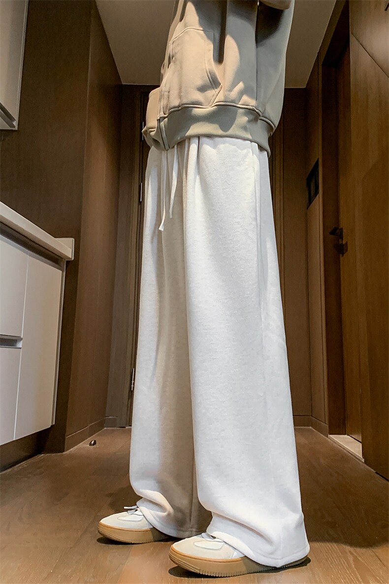 8XL-M特大码工装加绒裤男纯色宽松裤卫裤休闲基础款K995P65,男装休闲裤,电商D206-1