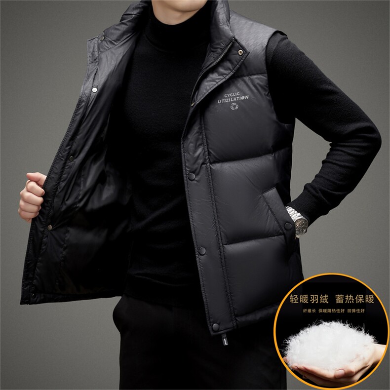 BAMJ-8988钱塘2020-2中年男士商务休闲简约冬季后羽绒马甲P160,男装羽绒服,钱塘207-2