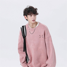 抖音得物高品质重磅百搭麂皮绒宽松圆领卫衣wyjp8228-特p35控69，男装卫衣，星座605(原A050)