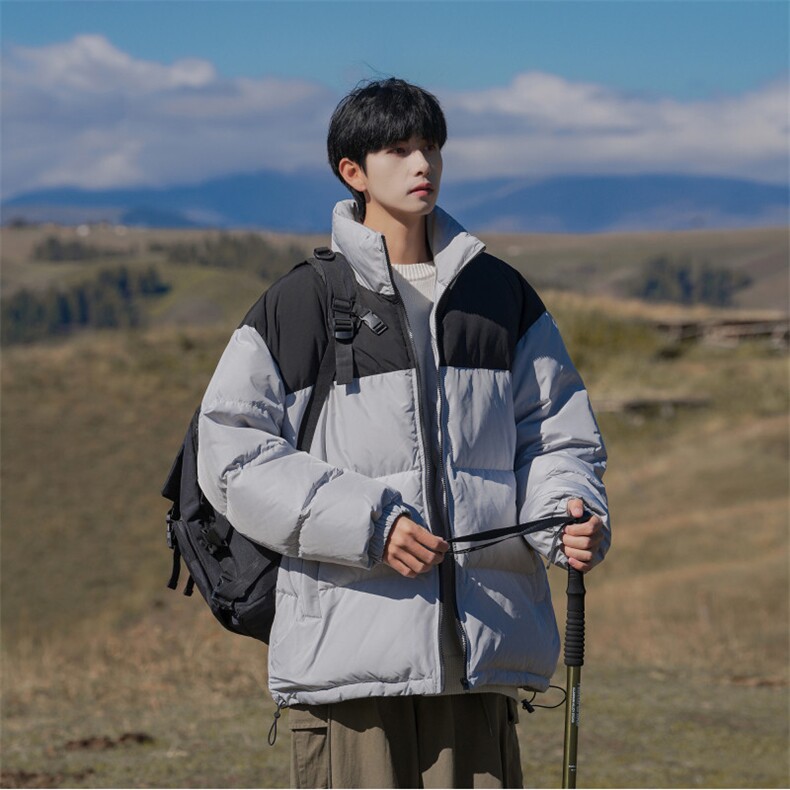 山系外景拼接撞色保暖面包服立领情侣棉衣A247-MY250特批50,男装棉衣,电商A247