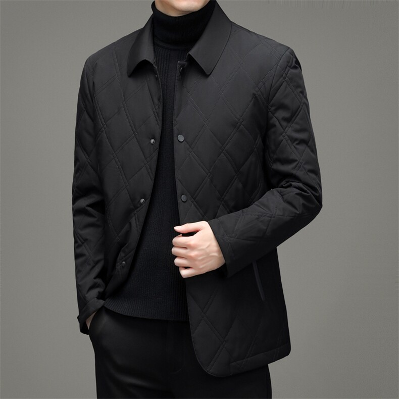BEM9601钱塘2020-2中年男士冬季厚款商务休闲翻领棉衣夹克P150,男装棉衣,钱塘207-2