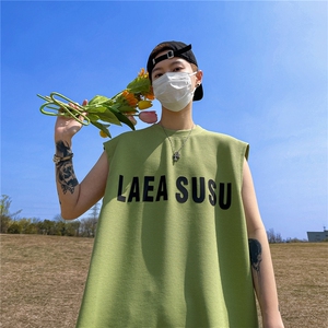 华夫格背心 直播高品质重磅220克 LAEA厚板印花HB7101-P25控38图片