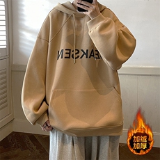 卫衣秋冬连帽加绒加厚宽松字母套头休闲大码上衣JK22301Jp75控88，男装卫衣，星座605(原A050)