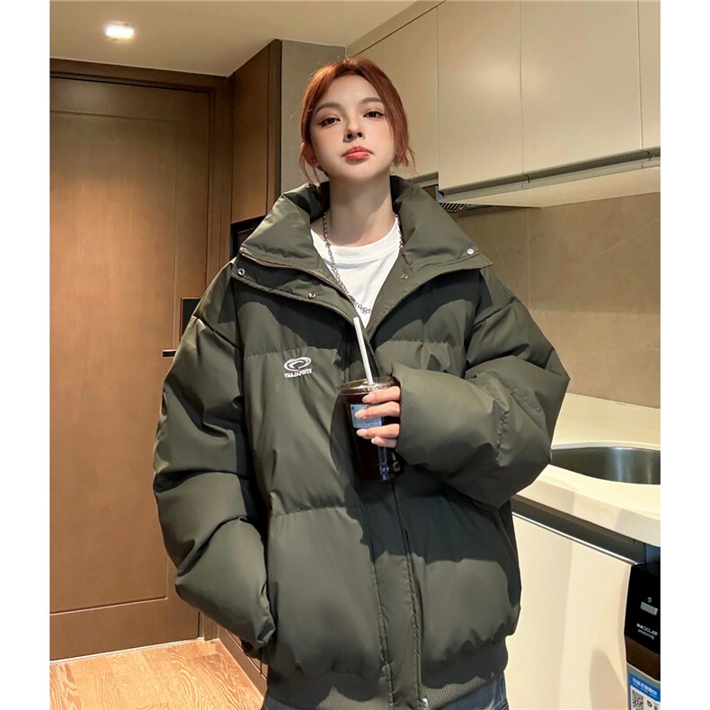 冬装新港风PU软皮棉服刺绣logo棉衣休闲加厚外套男女G1103P128,男装棉衣,电商A339