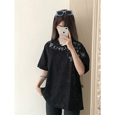 万针全刺绣工艺抖音得物高品质260克重磅纯棉双纱美式高街短袖T恤，男装T恤，电商A486