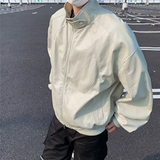 春秋美式刺绣pu皮夹克男休闲宽松街头棒球服，男装夹克，星座716-3