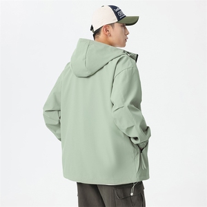 休闲拉链夹克情侣冲锋衣防风衣连帽外套JK451p75