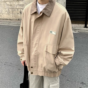 美式复古皮翻领飞行夹克棉服男款冬季夹棉加厚棒球服工装短款外套图片
