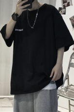 T06常年款男士休闲字母印花T恤衫外套圆领半袖五分袖TEE男女中性，男装T恤，星座115A-3