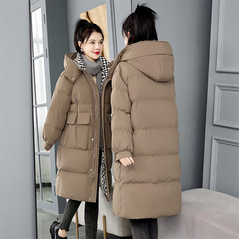 2022冬季新款女装长款羽绒棉服时尚保暖显瘦外套,女装棉衣/棉服,关键词
