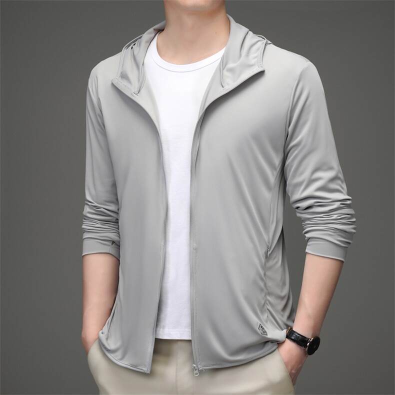 防晒衣2023夏季超薄透气中年男士防晒服外套户外衣服休闲连帽夹克,男装夹克,电商B212（原钱塘6029）