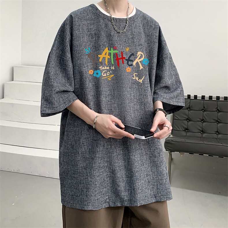 风复古亚麻短袖男棉麻t恤男半袖 ZT71301-P35图片
