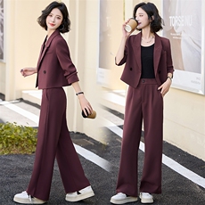 红老钱风西装套装女2024秋季新款休闲气质小西服裤子两件套，女装套装/套裙，罗腾