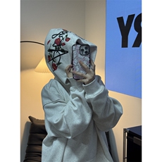 5222-P55好质量做工袖窿压线#原版全刺绣休闲连帽卫衣薄款，女装卫衣/绒衫，星座617A-2