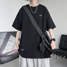7XL-M高街美式垂感短袖T恤男2023夏季新款胖子宽松体恤加肥加大，男装T恤，钱塘717(原712)