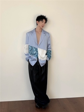 26春夏男士醋酸设计感丝滑亮片流苏衬衫外套cs226-p128，男装衬衫，电商B288