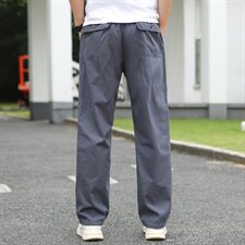 L-6XL春装男工装裤休闲长裤松紧宽松直筒多袋裤子加大码8012款，男装休闲裤，星座802
