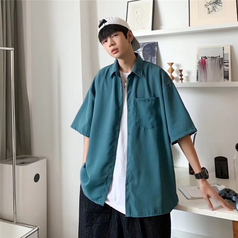 2025夏季工装短袖衬衫男冰丝速干服宽松上衣CC844,男装T恤,星座1108