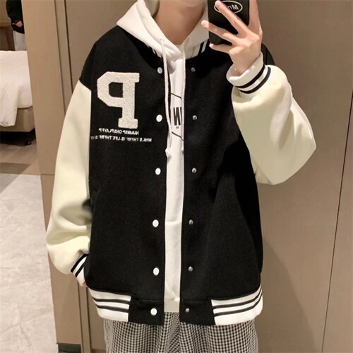 新款美式复古棒球服男夹克春秋潮牌刺绣飞行员宽松外套WT0572-p55图片