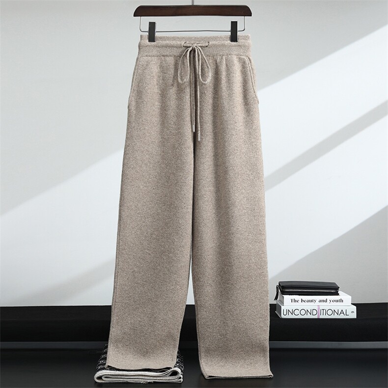 2025秋冬直筒型时尚百搭休闲阔腿裤，男装休闲裤，千国羊绒