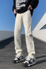 美式ins高街hiphop新款弹力修身直筒休闲裤货号K675P65，男装牛仔裤，电商A063