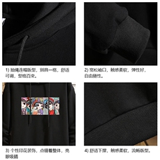 WY2250-P35京剧脸谱风纯连帽卫衣男运动帽衫宽松薄砖墙，男装卫衣，电商A040A