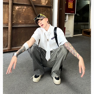 CS11-特P40 美式潮牌情侣装（送领带）学院风jk制服短袖衬衫男图片