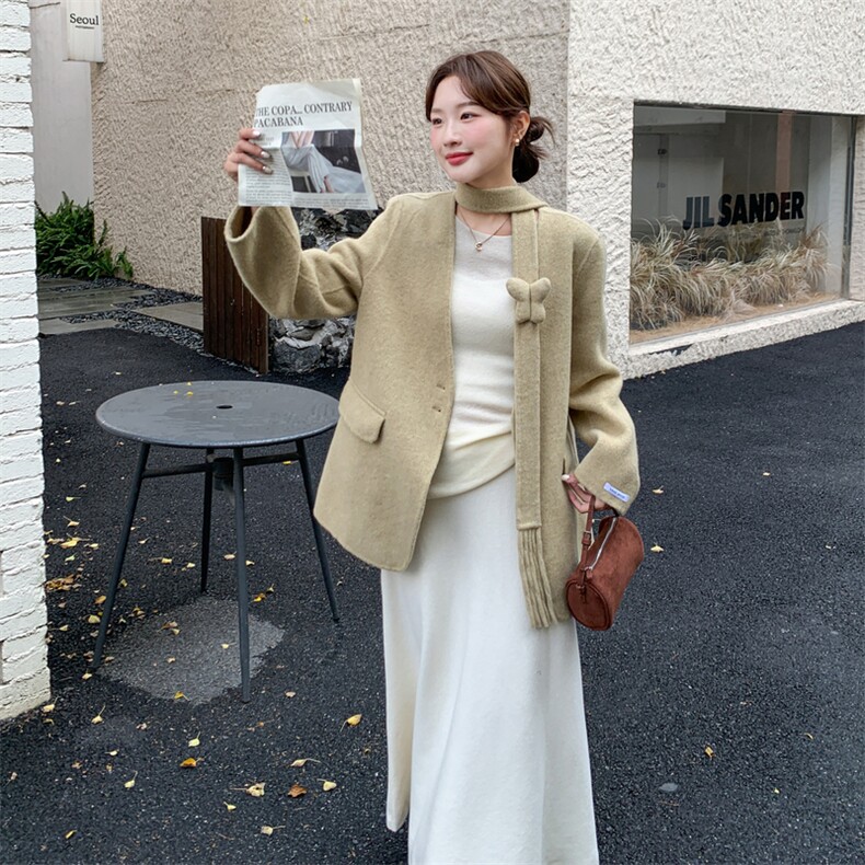 新款有xian货V领双面呢西装AD921-P255K368,女装毛呢外套,2B187