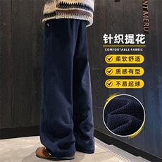 2025秋冬季新款美式高街直筒休闲裤男松紧宽松阔腿长裤Z2602-P40，男装休闲裤，星座509