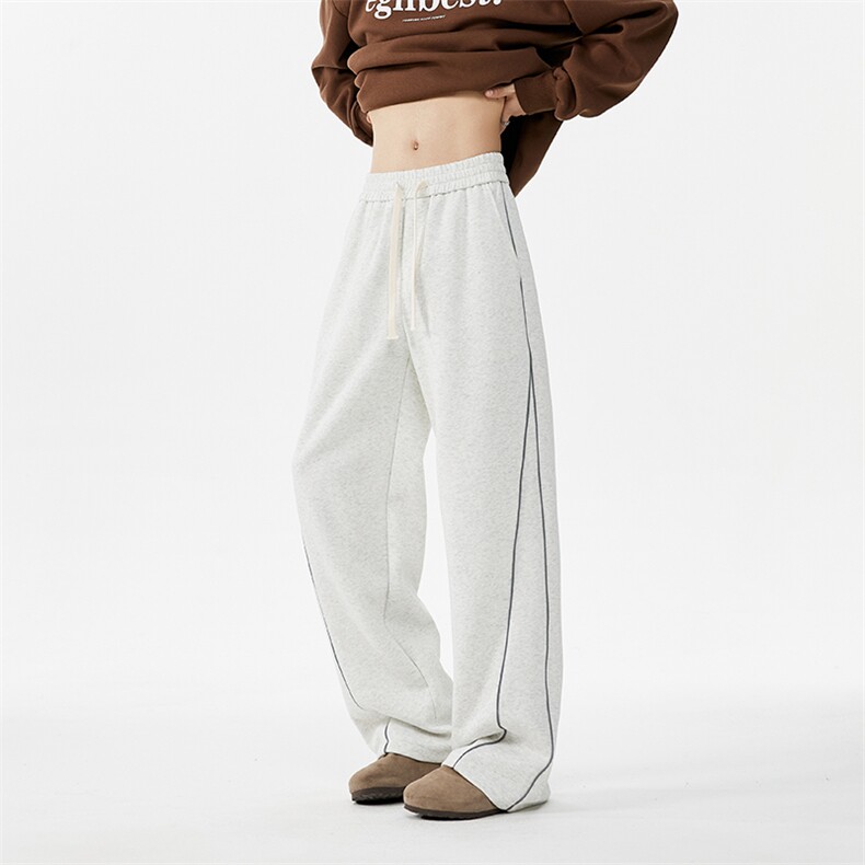 抖音品质秋季新款潮拼接反光条宽松休闲卫裤B313-K112-特p40控78，男装休闲裤，电商B313