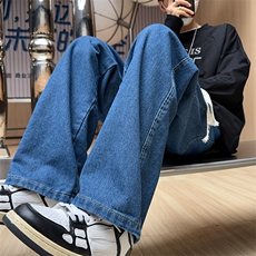 8XL-M牛仔裤男士直筒宽松特大码胖子阔腿裤男款长裤NZ110-P45控58，男装牛仔裤，电商D206-1