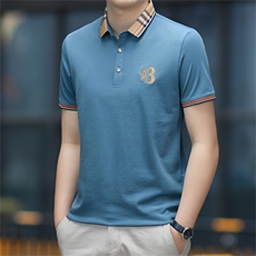中年休闲男装翻领半袖T恤衫2023夏季新款男士polo衫薄款休闲上衣，男装Polo衫，电商B212（原钱塘6029）