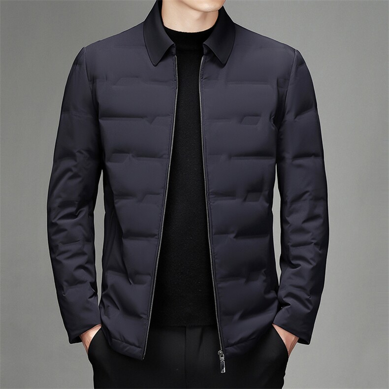 冬季男士中年厚款休闲翻领白鹅绒羽绒服男装保暖外套SJ6607-P330,男装羽绒服,电商B212（原钱塘6029）