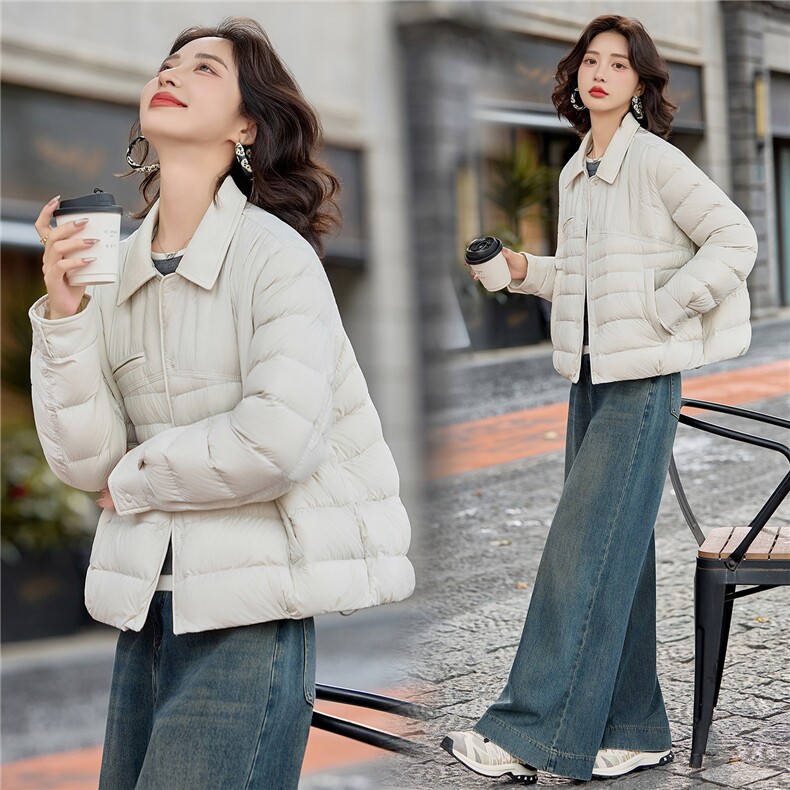 现货轻薄羽绒服女短款2025冬季小个子韩范轻便保暖洋气外套,女装羽绒服,仟媚宠