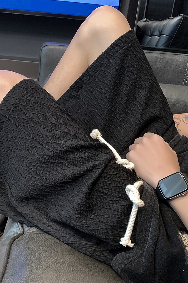 冰丝短裤男夏薄款设计感美式宽松抽绳休闲五分裤XZ514-2-1525-P38,男装牛仔裤,星座514-2(原B239)