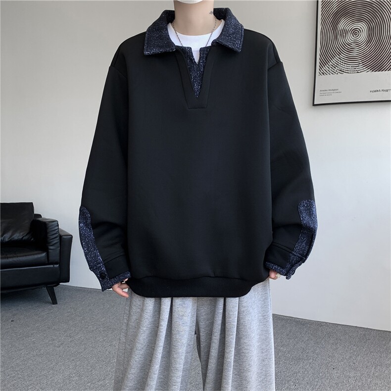WY10173-特批50加绒P60美式重磅绒感V领卫衣大码撞色上衣外套,女装短外套,电商A059