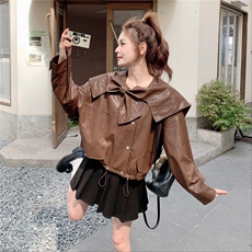 2026春秋季新款皮衣蝴蝶结款RF2C290-6872#-P175-K265，女装皮衣，2C290