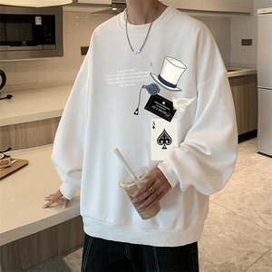 5XL华夫格卫衣男大码胖子圆领长袖t恤 HW76373-P30加绒款-P40图片