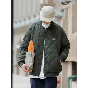 日系棒球领棉服男2025秋冬新款宽松菱格棉衣外套JA5045-P120控198图片