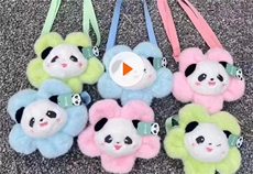峻豪玩具包厂 太阳花熊猫斜挎包