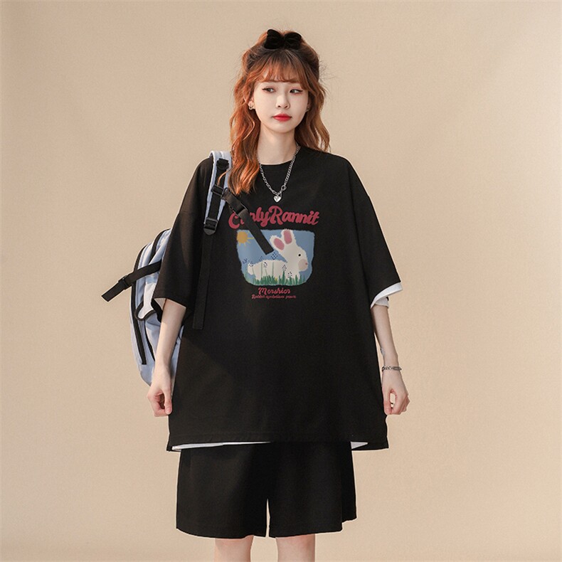中性风夏季ins冰丝华夫格个性休闲情侣套装一套TZ856-P50控68,女装运动套装,A247A