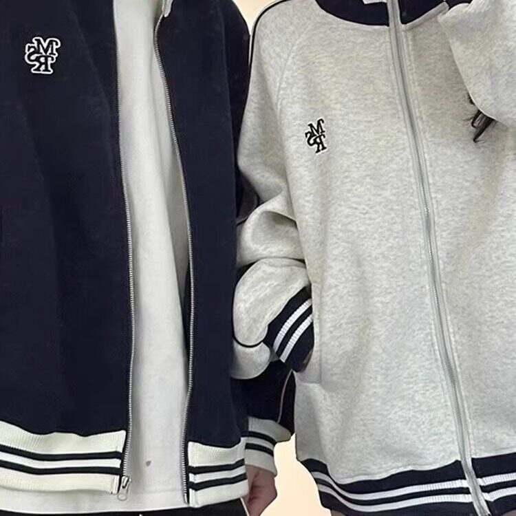 美式撞色棒球服外套男女秋冬新款卫衣休闲宽松上衣YSDL-A1081/P62,男装夹克,星座506