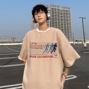 ！2024夏季新款男士潮牌华夫格短袖T恤半袖TXH2406特P19图片