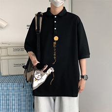 PL57013-P35翻领短袖polo衫男大码胖子半袖t恤男有领保罗衫模特，男装Polo衫，电商A040